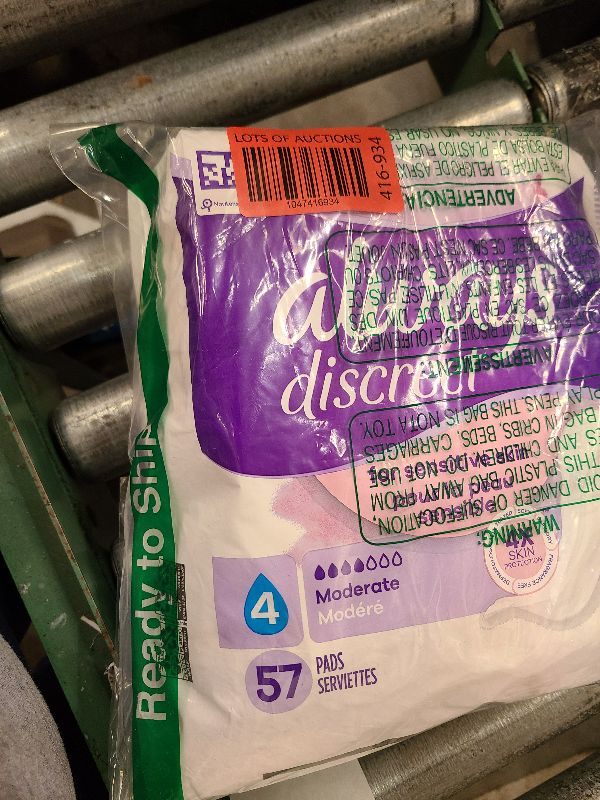 Photo 1 of Always Discreet Incontinence Pads for Bladder Leaks Sensitive Skin Pads Moderate Absorbency, 57 Count (Packaging May Vary)