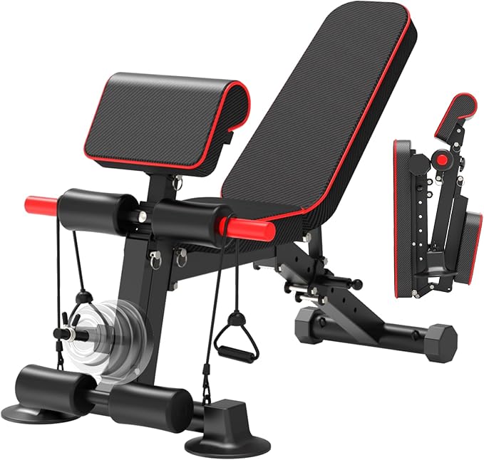 Photo 1 of Adjustable Weight Bench,Utility Workout Bench Foldable Incline Decline Benches for Home Gym Full Body Workout,Load 600LBS