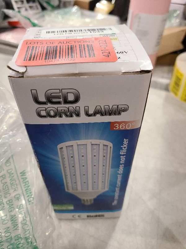 Photo 1 of Auzer 60W LED Corn Light Bulb, Large Mogul E39 Base, 6000-Lumen, 6500K Daylight Cool White,LED Corn Bulb for Large Area Garage Factory Warehouse Barn Shopping Mall Supermarket AC85V-265V