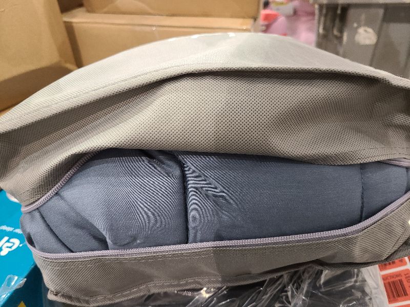 Photo 1 of YnM Exclusive Cooling Weighted Blanket with Rayon Derived from Bamboo, Bed Blanket for One Person of 190lbs, Ideal for Twin/Full Bed (48x72 Inches, 20 Pounds, Blue Grey)