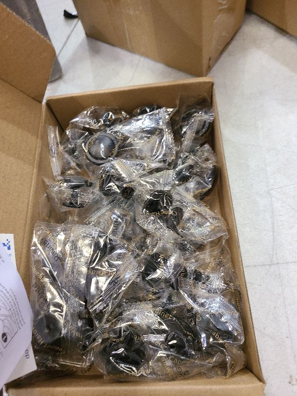 Photo 1 of Ravinte 30 Pack 1-1/4 inch Matte Black Zinc Euro-Style Cabinet Knobs, Drawer Pulls & Door Handles