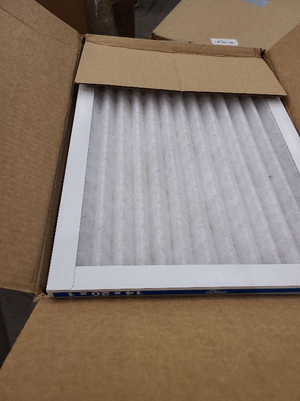 Photo 1 of Aerostar 14x20x1 MERV 6 Pleated Air Filter, AC Furnace Air Filter, 6 Pack (Actual Size: 13 3/4"x 19 3/4" x 3/4")