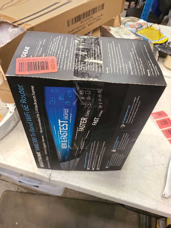 Photo 1 of NETGEAR Nighthawk Tri-Band WiFi 6E Router (RAXE300) - Security Features, AXE7800 Wireless Gigabit Speed (Up to 7.8Gbps), New 6GHz Band, 8-Streams Cover up to 2,500 sq. ft., 40 Devices