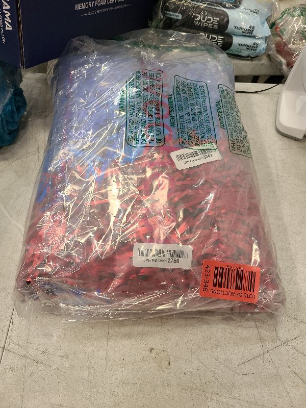 Photo 1 of 60 Pcs Cheerleading Pom Sets - Metallic Foil Fun Spirited Cheer Poms With Plastic Handles for Kids Adults Sports Match Cheering Squad (Red & Blue)