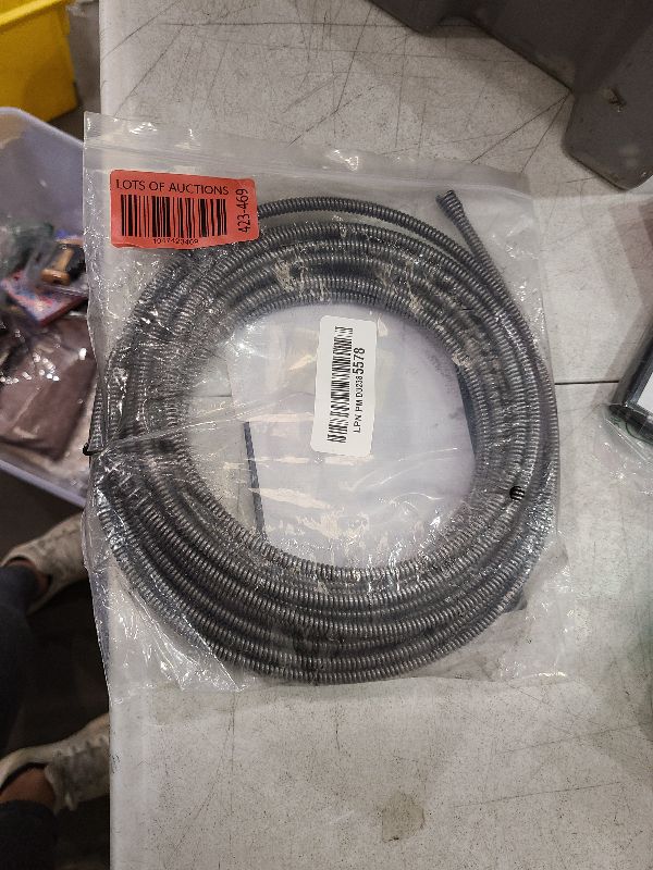 Photo 1 of 21338 Spin Cable Replacement for Ridgid Auto-Spin Drain Snake, 1/4" x 30' Snake Cable