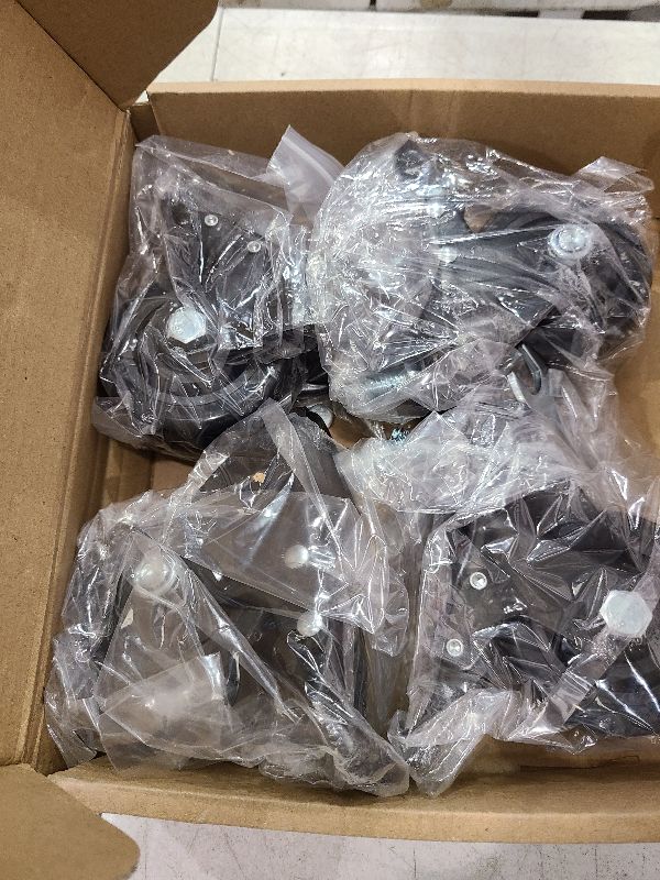 Photo 1 of 3 Inch Stem Caster Wheels 1600Lbs, Threaded Stem Casters Set of 4 Heavy Duty, 1/2"-13 x 1 (Screw Diameter 1/2", Stem Length 1"), Safety Dual Locking Industrial Castors, Wheels for Cart, Furniture
