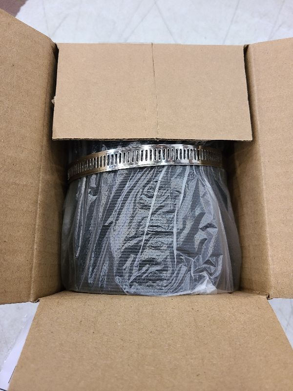 Photo 1 of 4 Inch Flexible Ducting Hose 8 Feet Black Aluminum Ducting -4 Layer Protection Dryer Vent Hose for HVAC Heating Cooling Ventilation and Exhaust, 2 Clamps Included