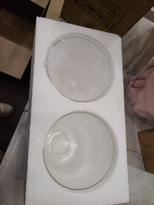 Photo 1 of Anmire 2 Pack Clear Glass Shade, Modern Light Fixture Replacement Globe or Cover with 1-5/8-Inch Fitter for Chandelier Wall Sconce Pendant Light, G0026