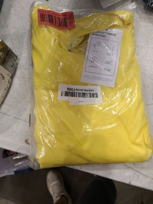 Photo 1 of Men’s UPF 50+ Lightweight Long Sleeve Casual T-Shirt Quick Dry UV Sun Protection for Outdoor Beach Hiking Fishing Exercise Yellow size xl