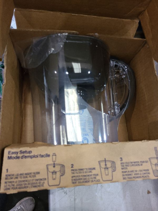 Photo 1 of Brita Large Water Filter Pitcher for Tap and Drinking Water with SmartLight Change Indicator, Includes 1 Standard Filter, BPA-Free, Lasts 2 Months, 10-Cup Capacity, Stretch Limo Black