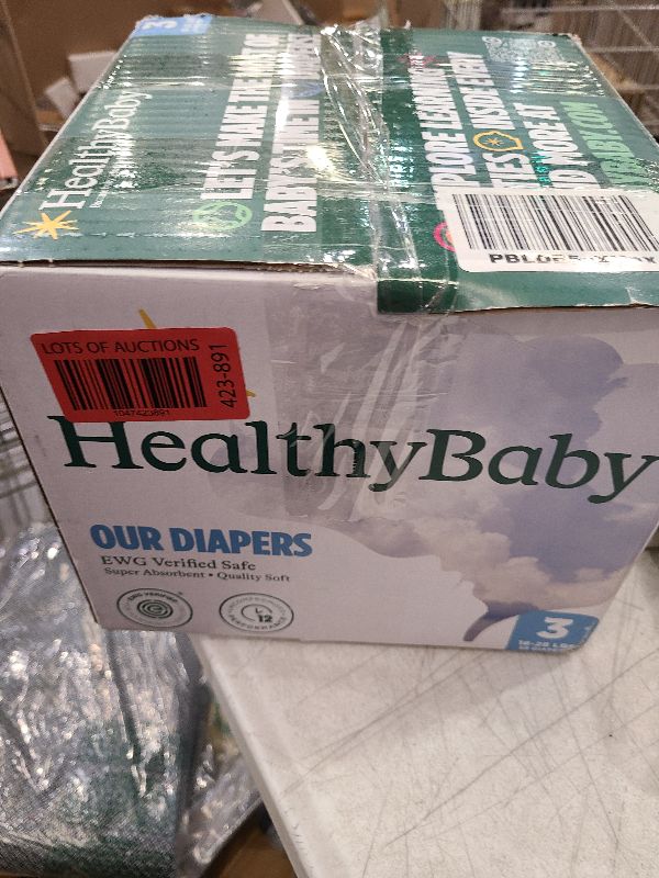 Photo 1 of HealthyBaby Our Diapers | EWG Verified Safe & Plant-Based Diapers | Leak Protection | Soft Organic Cotton Shell | Chlorine-Free Diaper for Sensitive Skin | Size 3 (16-28 lbs) 58 Count