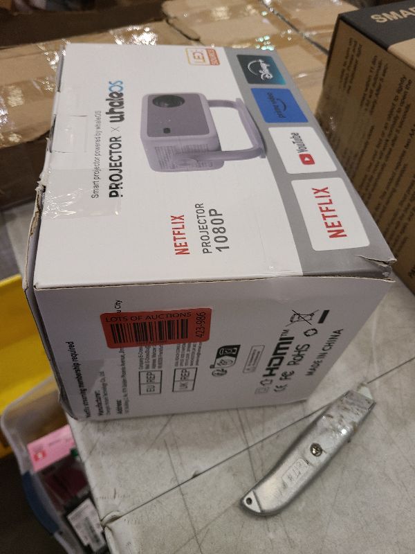 Photo 1 of 4k Projector with WiFi and Bluetooth, Official Netflix & Autofocus, FULL HD 4K Supported Projector, Dolby Atmos & Auto Keystone with Apps Built-in, ChatGPT Voice Remote Home Video Projector