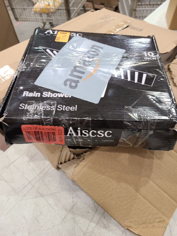 Photo 1 of Aiscsc Rain Shower Head - 10 Inch High Pressure Shower Heads 304 Stainless Steel Ultra Thin Square Showerhead Pressure Boosting Design, Ceiling or Wall Mount