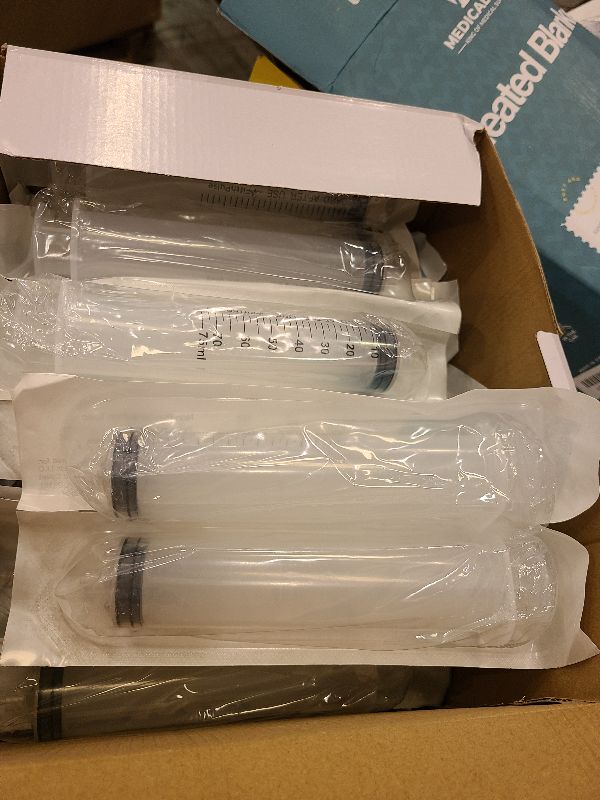 Photo 1 of 75 ml Syringe without Needle - 25 Pack of Individually Wrapped Disposable Syringes - Good for Medical, Scientific Lab, Home Use, and More - Sterile Luer Lock Syringes