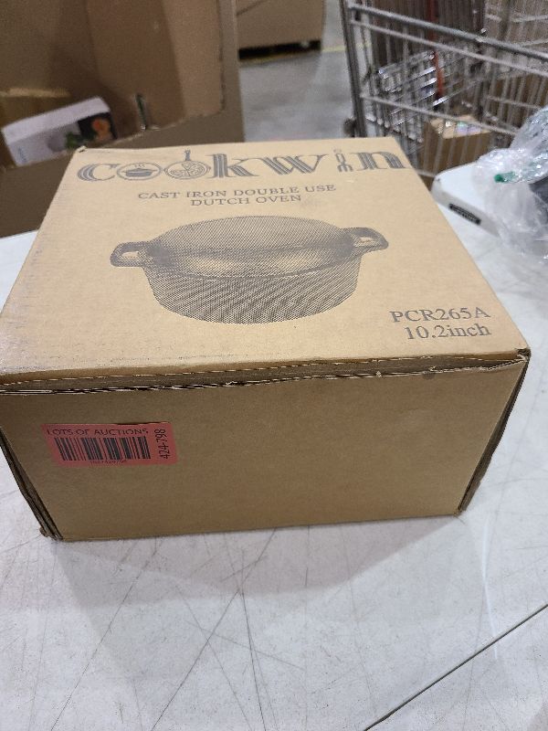 Photo 1 of 2-in-1 Dutch Oven Cast Iron Dutch Oven pot with Lid,Cast Iron Pots and Pans Set,5.5 Quart Cast Iron Pot,Pre-Seasoned Dutch Oven with Pans Set,All-in-One Cookware Set for camping lodge or RV