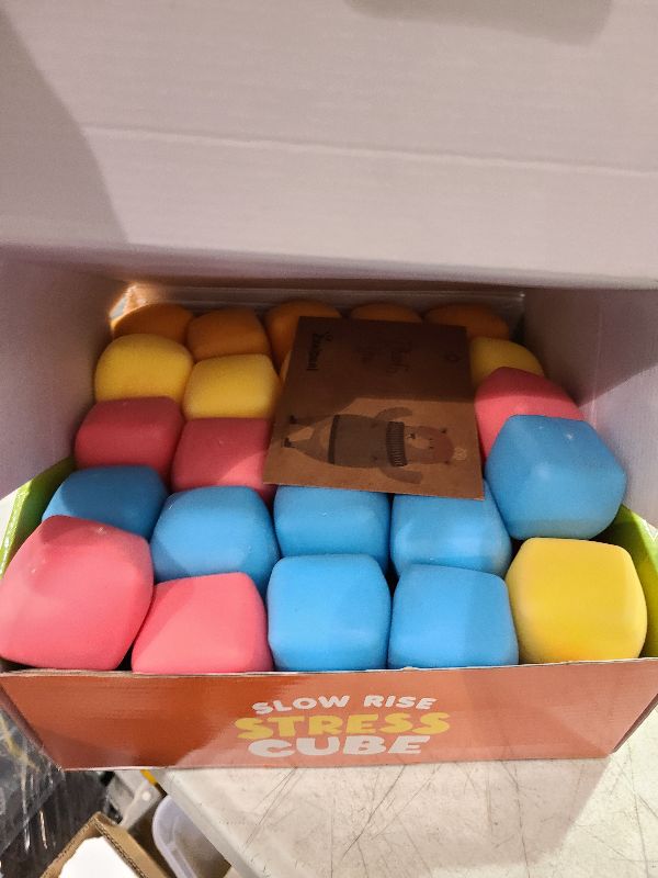 Photo 1 of 50 Pack Slow Rising Stress Cube: Stretchy Fidget Toys for Anxiety Relief, Large Size Squishy Cube, Pull Stretch Fidgets for Classroom Prize, Classroom Reward for Student (2 Inches)