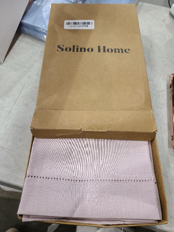 Photo 1 of Solino Home Linen Napkins Set of 6 - Classic Hemstitch 100% Pure Linen Lilac Dinner Napkins Cloth 20 x 20 Inch for Spring, Mothers Day, Summer - Handcrafted and Machine Washable