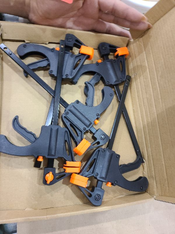 Photo 1 of 4 Inch Bar Clamps for Woodworking, 5 Pcs Trigger Quick Grip Clamps, One Handed Ratchet Wood Working Clamps, Mini Small Bar Woodworking Clamps for Wood Gluing Crafts (5) (5) (5) (4Inch) (5, 4Inch)