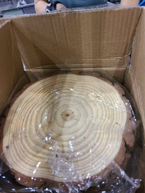 Photo 1 of 10 Pcs 9-10 Inch Unfinished Wood Slices for Centerpieces,Natural Wood Rounds for Crafts Rustic Wedding and Table Decorations,Wooden Discs with Tree Bark,Ideal for Crafts,Painting,and Holiday Decor