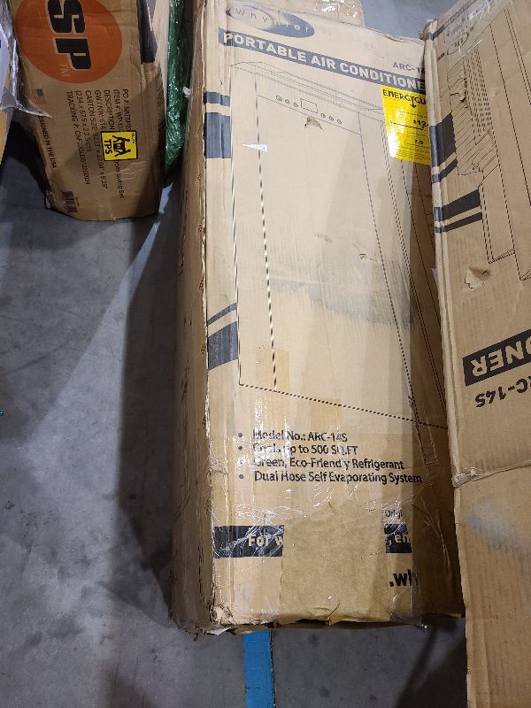 Photo 1 of Whynter Portable Air Conditioner 14,000 BTU with Dual Hose Dehumidifier & Cooling Fan for 500 Sq Ft Rooms, Includes AC Unit Window Kit, ARC-14S (9,500 SACC)