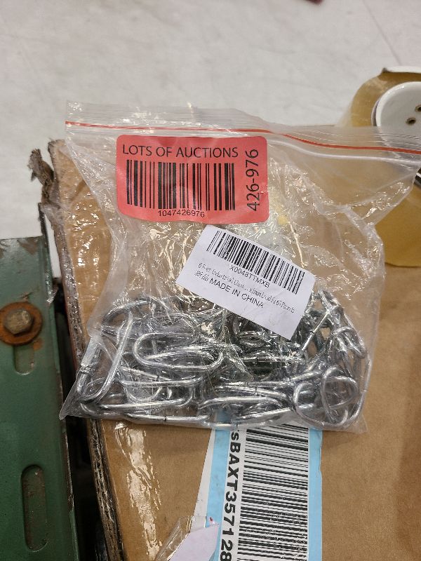 Photo 1 of 6 Feet Industrial Silver Light Fixture Chain, Adjustable Metal Pendant Chandelier Chain Extension with Detachable Link, Maximum Load is 66 Pounds