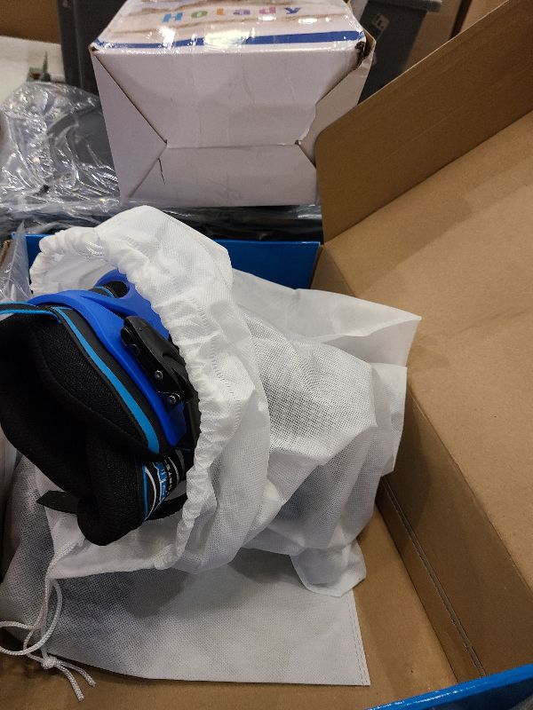 Photo 1 of 2PM Sports Vinal Boys and Girls Adjustable Flashing Inline Skates, All Wheels Light Up, Fun Illuminating Skates for Kids and Men- Azure Medium(1Y-4Y US)