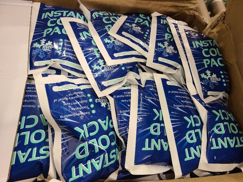 Photo 1 of 100 Pack Instant Cold Pack - Disposable Instant Ice Packs for Injuries Cold Compress Ice Pack for Pain Relief, Swelling 6 x 4.5 in