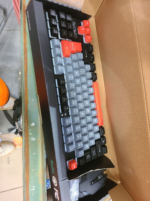 Photo 1 of CHONCHOW Rechargeable Wireless Keyboard and Mouse Combo Gaming Set,Red/Black/Grey Colored LED RGB Backlit 2500+500mAH Battery 3200DPI 2 Side-Button,Compatible with Xbox one Slim ps4 Windows Linux