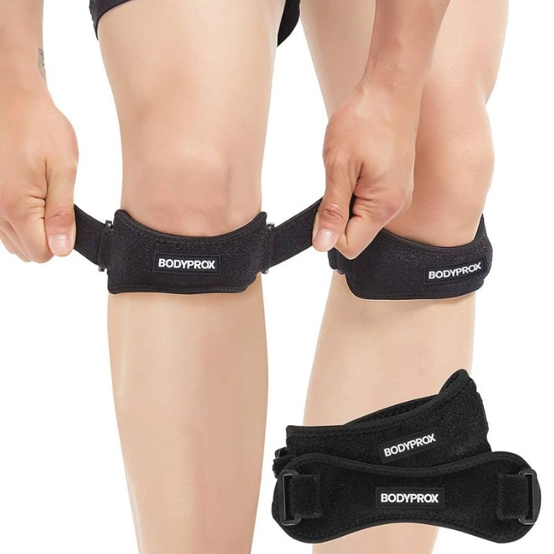 Photo 1 of  Bodyprox Patella Tendon Knee Strap 2 Pack, Knee Pain Relief Support Brace Hiking, Soccer, Basketball, Running, Jumpers Knee, Tennis, Tendonitis, Volleyball & Squats 