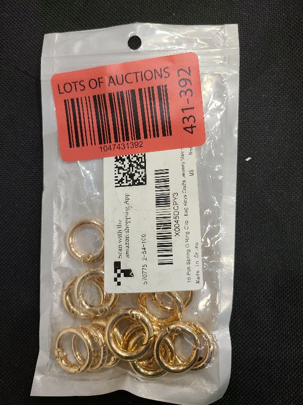 Photo 1 of 16 Pcs Spring O Ring Clip 1/2 inch Round Mini Snap Clip Gold Key Rings for Keychain Alloy Buckle Key Hook Mini Clips for Purse Strap Bag Handbag Keys Crafts Jewelry Making