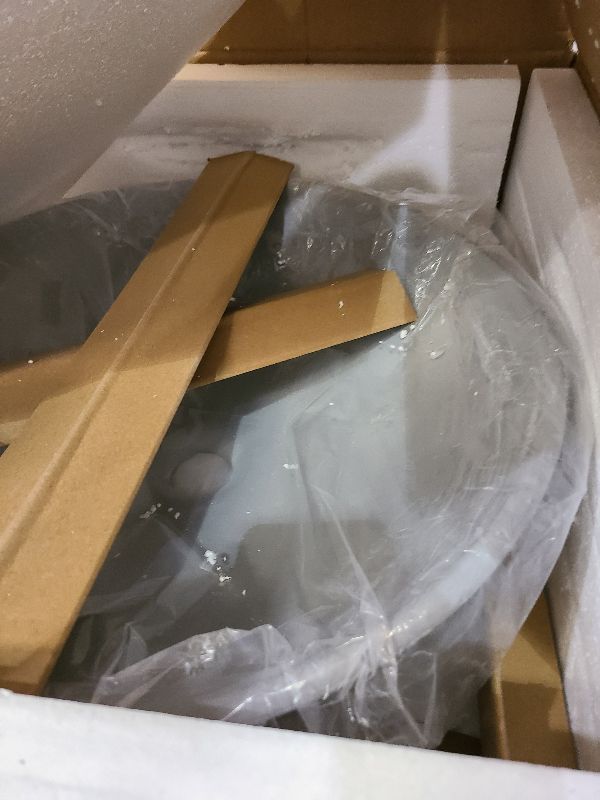Photo 1 of 16" Modern Vessel Sink for Bathroom - Small Round Bowl Above Counter - Concrete Light Gray Smooth Surface