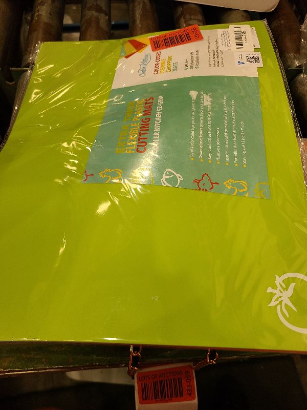 Photo 1 of 4 Piece Flexible Plastic Cutting Boards For Kitchen, BPA Free Plastic Cutting Mats For Kitchen - Extra Thick Chopping Mats - Each Board Mat Color Coded With Food Icons - Non Slip Back Dishwasher Safe