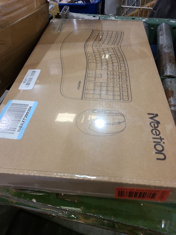 Photo 1 of MEETION Ergonomic Wireless Keyboard and Mouse, Ergo Keyboard with Vertical Mouse, Split Cushioned Wrist Palm Rest, Natural Typing, Rechargeable, Full Size, Windows/Mac/Computer/Laptop, Black DirectorC