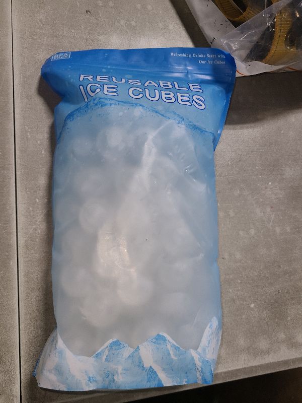 Photo 1 of 100 Pack Reusable Ice Cube for Drinks, Clear Round Shape Plastic ice Cubes Without Diluting BPA Free, Refreezable Ice Cubes for Coffee, Wine, Whiskey, Cocktails (Transparent)