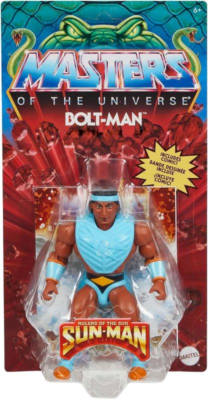 Photo 1 of Masters of the Universe Origins Action Figure & Accessory, Rise of the Snake Men Bolt-Man with Mini Comic Book, 5.5 inch 