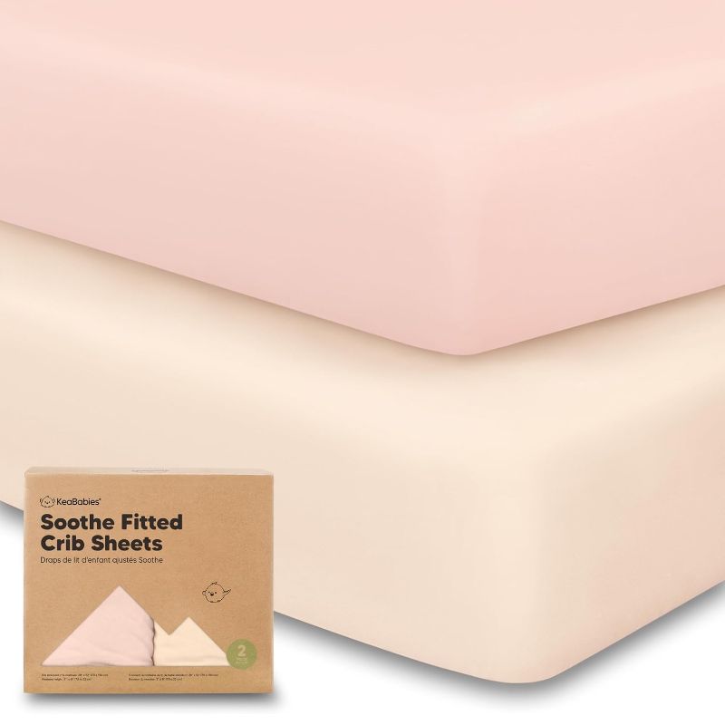 Photo 1 of KeaBabies 2-Pack Organic Crib Sheets for Boys, Girls - 52x28 Fitted Crib Mattress Sheet Neutral, Breathable Jersey Cotton Cover for Baby Bed, Toddler Mattress, Soft & Cute Prints (Cameo) 