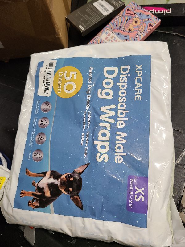 Photo 1 of XPCARE 50 Count Disposable Male Dog Diapers, Male Dog Wraps,Super Absorbent Leak-Proof Fit (X-Small)