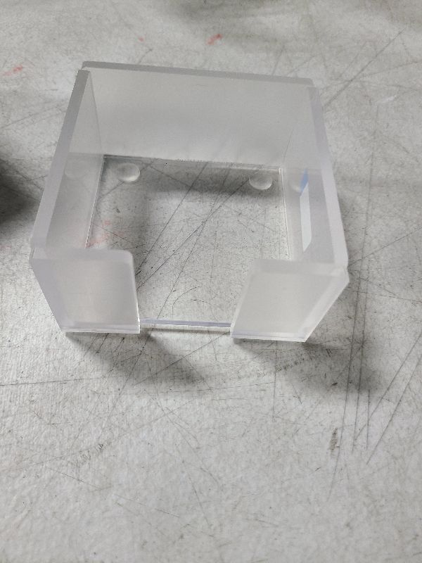 Photo 1 of Acrylic Sticky Note Holder, 3 x 3 Crystal Clear Acrylic Notepad Holder Acrylic Sticky Note Dispenser for Dorm Room and Office Desk Organizer