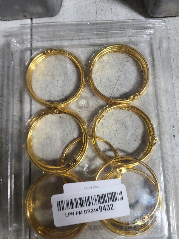 Photo 1 of 24 Pack Shower Curtain Rings,Rust Proof Shower Curtain Hooks for Bathroom,Circular Decorative Shower Curtain Rings and Hooks for Shower Rod,Metal Rings for Shower Curtain,Loose Leaf Rings(Gold)