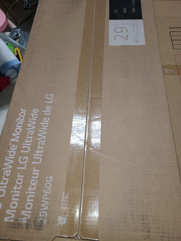 Photo 1 of LG 29WP60G-B UltraWide Monitor 29" 21:9 FHD (2560 x 1080) IPS Display, sRGB 99% Color Gamut, HDR 10, USB Type-C Connectivity, 3-Side Virtually Borderless Display - Black