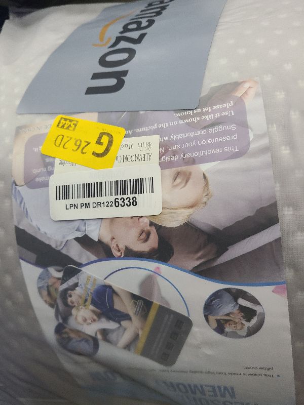 Photo 1 of ALEVMOOM Cuddle Arm Pillow for Couple, Side Sleeper Tunnel Memory Foam Neck Cervical Pillows for Sleeping,Great for Travel,Office,Bed,Reading and Napping