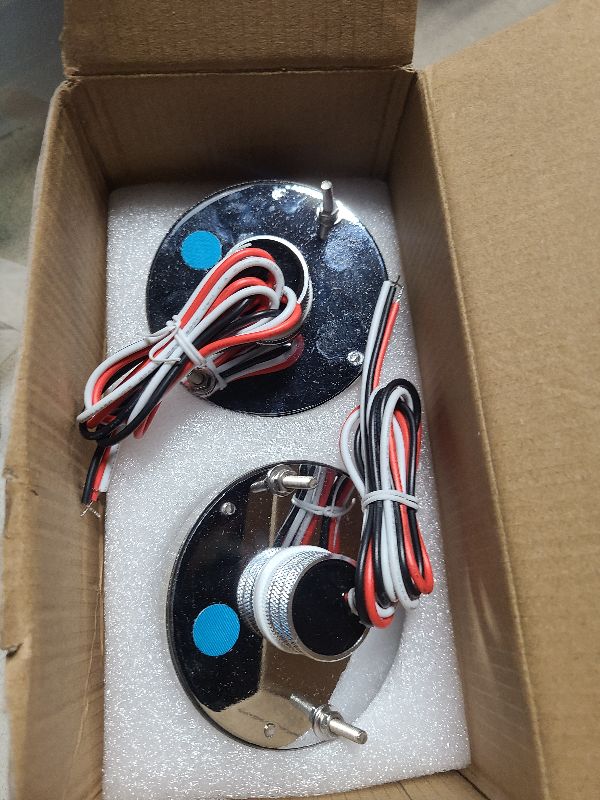 Photo 1 of Partsam 2Pcs Glass Watermelon Lights [Patent Pending] Clear Lens Amber LED Side Marker Turn Signal Lights with Bezel Replacement for Kenworth Peterbilt Freightliner Trucks