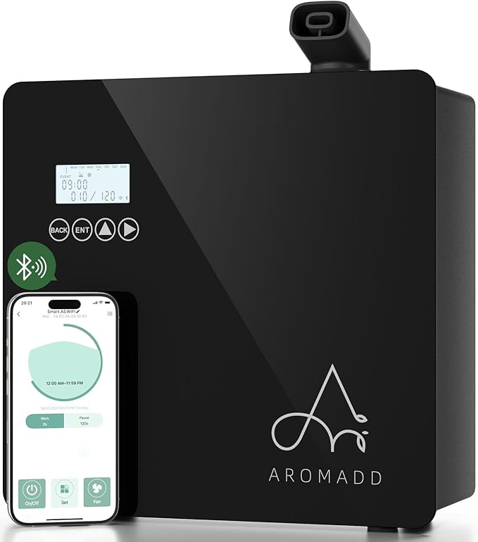Photo 1 of 2025 Upgraded 3500 Sq.Ft Smart Scent Machine - HVAC System, Whole House Aroma & Hotel Collection Diffuser, Waterless Essential Oil Diffuser for Home, Office, 600ML Capacity, Cold Air Tech (Black)
