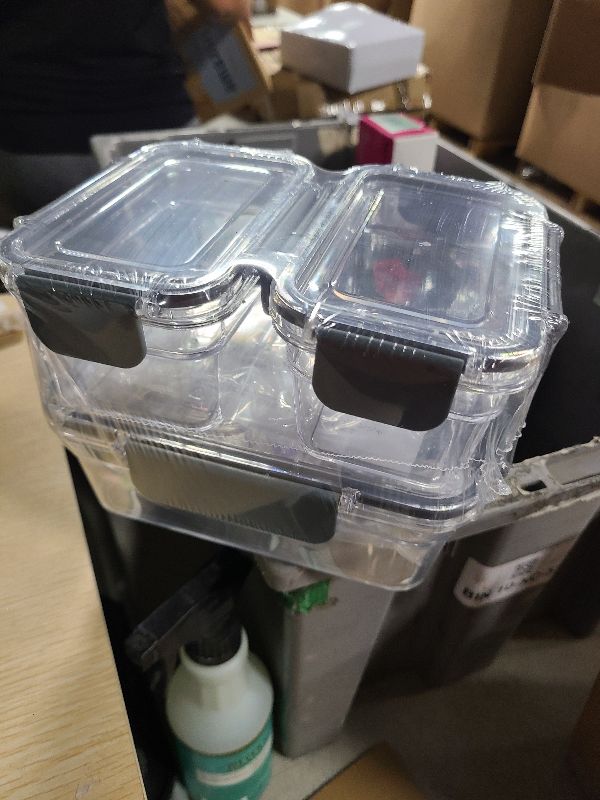Photo 1 of Amazon Basics Large Food Storage Containers - Tritan Plastic Locking, Air Tight, 10 Pieces, Clear