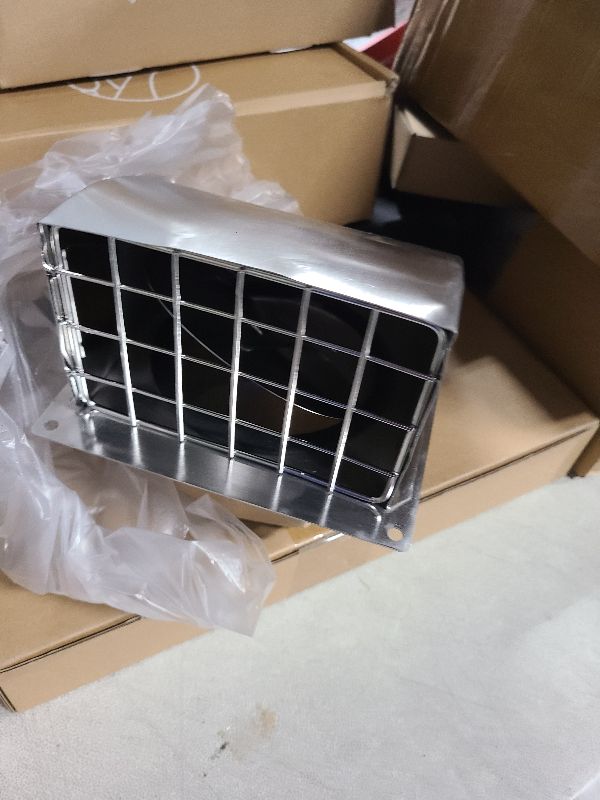 Photo 1 of 4 Inch Dryer Vent Cover Outside, HG Power Exterior Vent Cover with Removable Screen & Cushioned Non-Return Flap, Stainless Steel Air Wall Vent for House, Range Hood, AC, Opening Diameter: 3.81" Silver