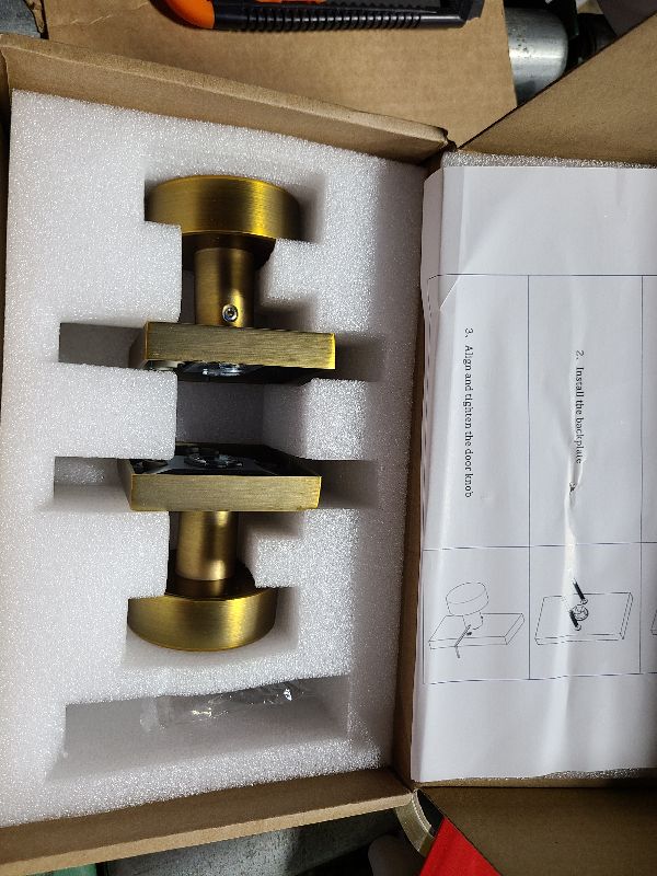 Photo 1 of 2 Pack Antique Brass Door Knob Dummy Door Knobs Vintage Door Knobs Interior, Old Style Door Knob Square Door Knob Antique Door Handle for Hall Pantry Closet Door Knob