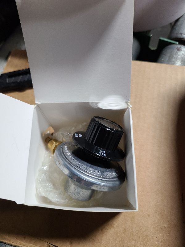 Photo 1 of MENSI Low Pressure 1 LB Propane Adjustable Regulator with M12X1.5 Male Adaptor Nozzle for Camping Grill