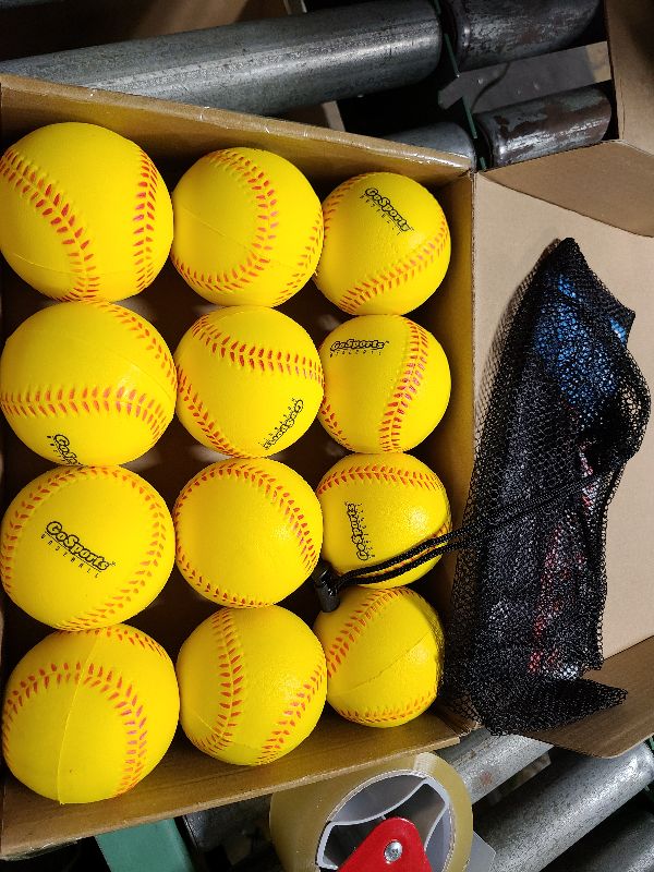 Photo 1 of GoSports Foam Training Baseball 12 Pack - Regulation Size Foam Baseballs for Soft & Safe Throwing, Catching and Batting Practice