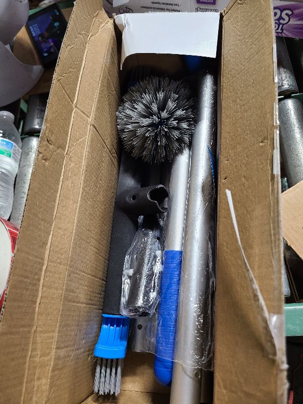 Photo 1 of 2 in 1 Multifunctional Pool Brush with 10 FT Poles - 17.5'' Heavy Duty Swimming Pool Brush & Multifunctional Brush Head, 10 FT Aluminum Poles, Cleaning Inground & Above Ground Pools, Vinyl Liner