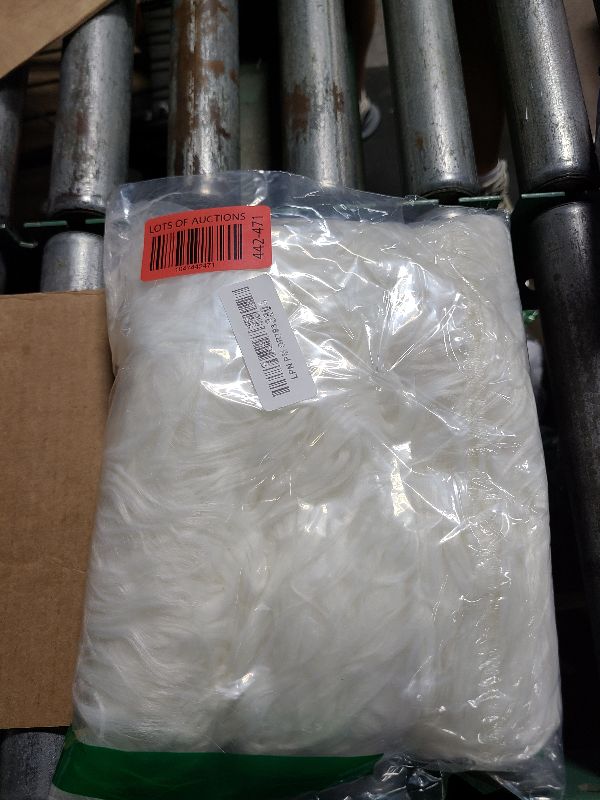 Photo 1 of 10 x 60 Inch Faux Fur Square Fabric Shaggy Fur Cuts Fluffy Square Fur Patches for Valentine Ornaments, Fursuit, Cosplay, Costume, Gnome Beards, Craft Supply, Decoration (White)
